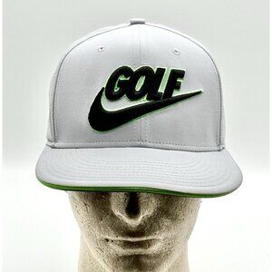 Nike Golf Hat Gray with Black/Neon Green Border Embroidered Adjustable Snapback